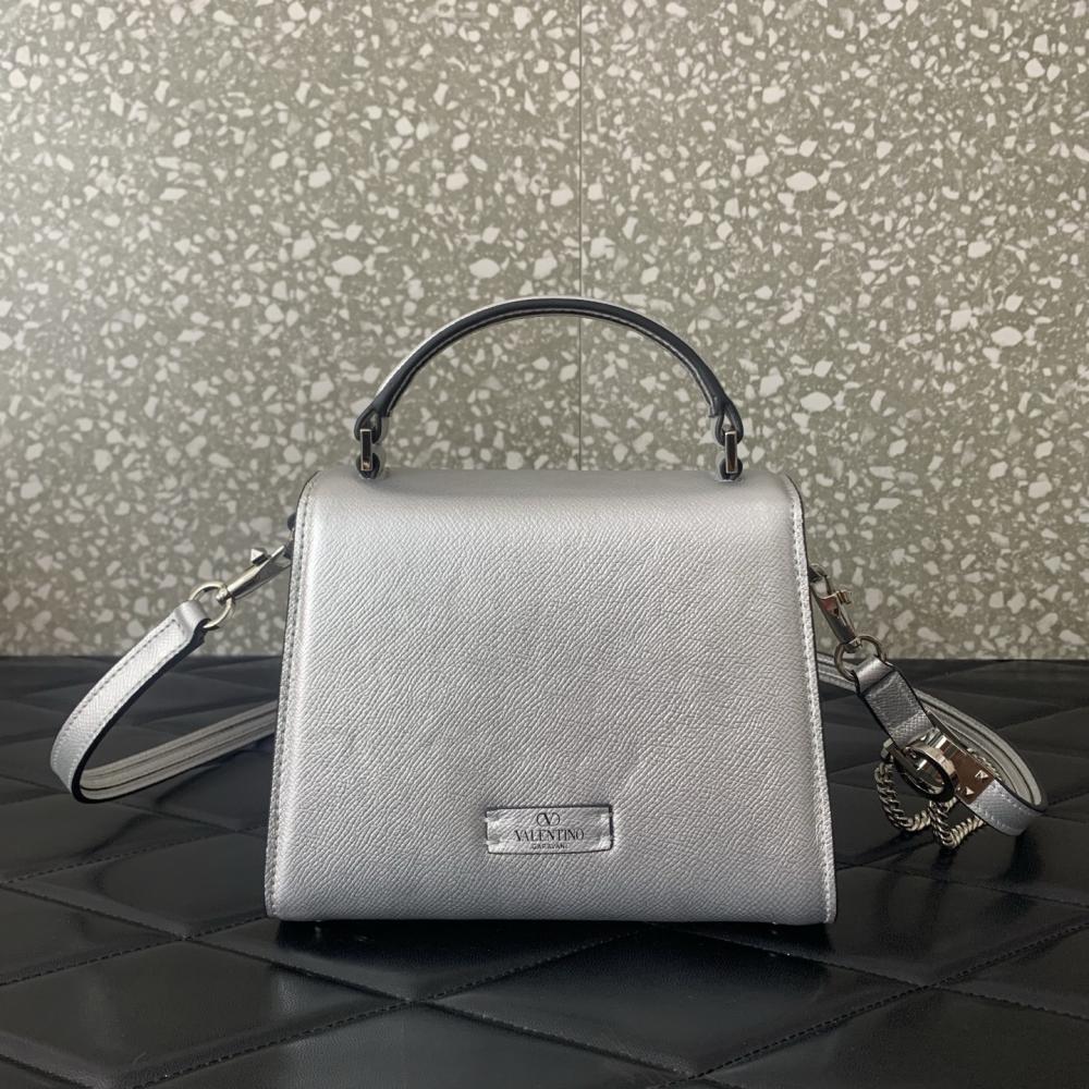 Crystal-Embellished Calfskin Shoulder Bag