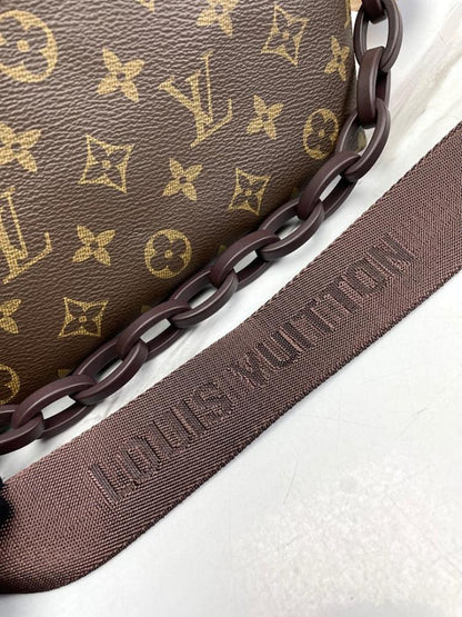 Modern Refined Monogram Leather Top Handle Bag