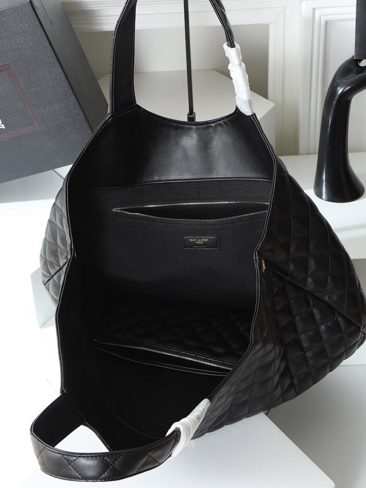 Icare Black Leather Shoulder Bag