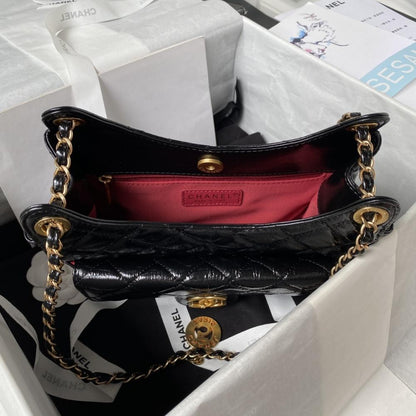 Gold Leather Hobo Bag