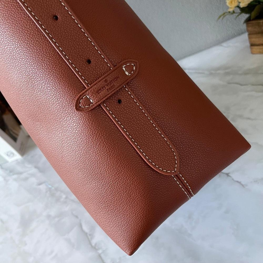 Classic Refined Monogram Leather Hobo Bag