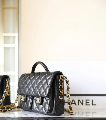 Classic Elegant Leather Top Handle Bag