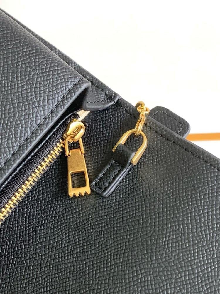 Modern Stylish Gold Leather Top Handle Bag