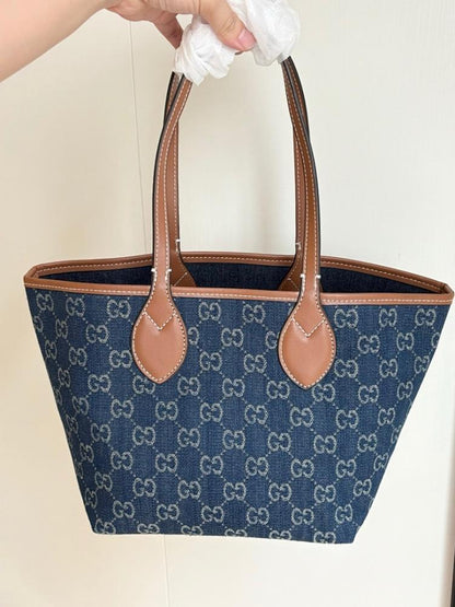 Italian-Inspired Stylish Brown Denim Shoulder Bag