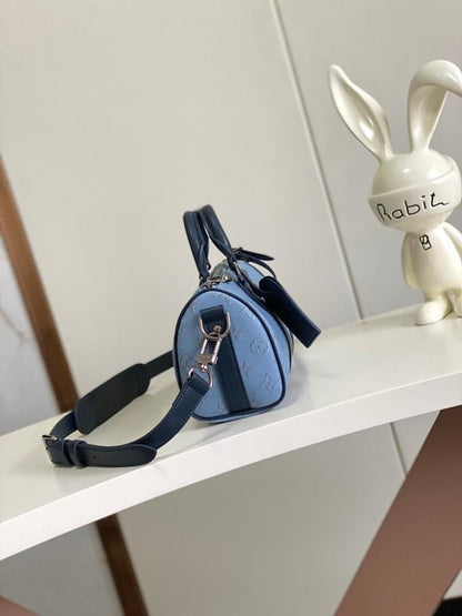 Italian-Inspired Elegant Monogram Leather Shoulder Bag
