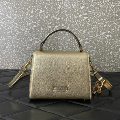 Crystal-Embellished Calfskin Shoulder Bag
