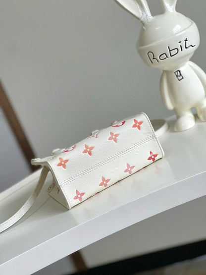 Alma Red Printed Leather Shoulder Bag