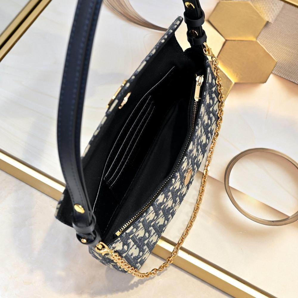 Modern Italian-Inspired Blue Printed Leather Shoulder Bag
