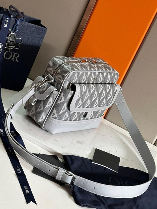 Modern Refined Grey Calfskin Shoulder Bag