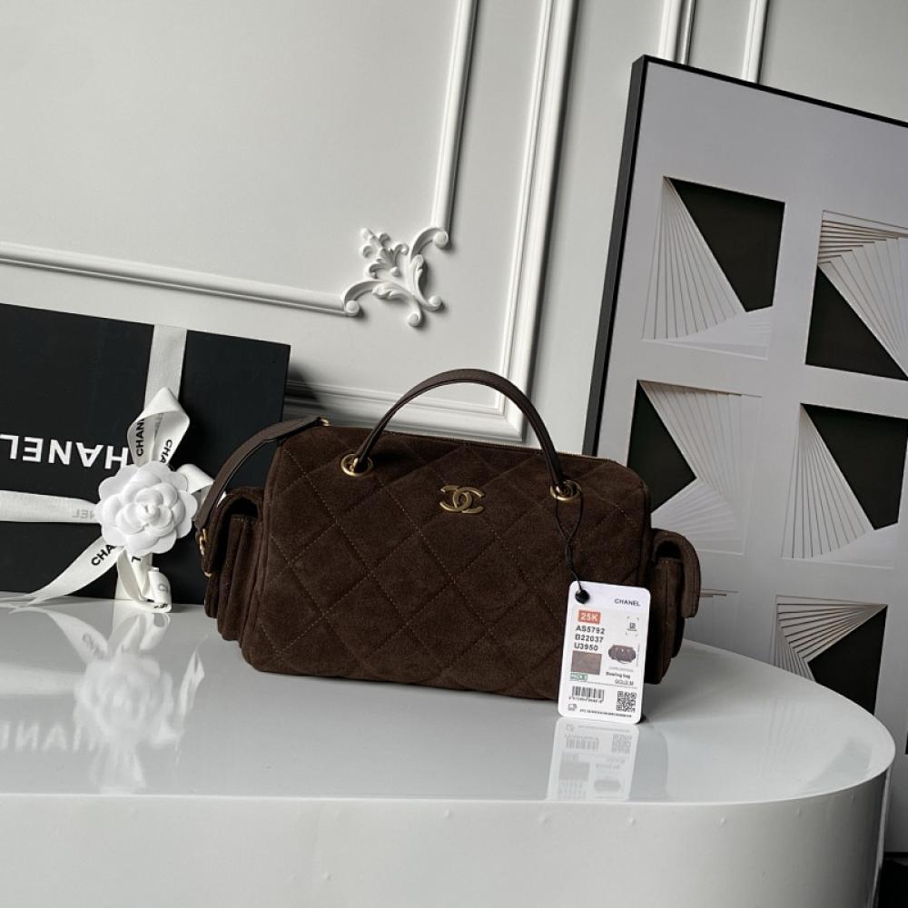 Suede Top Handle Bag