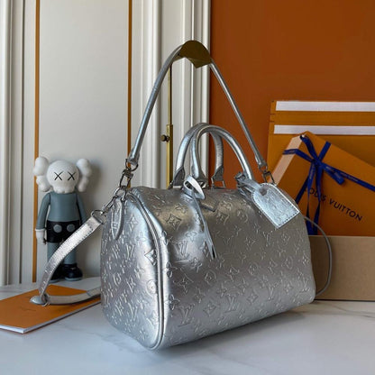 Speedy Bandouliere Monogram Calfskin Top Handle Bag