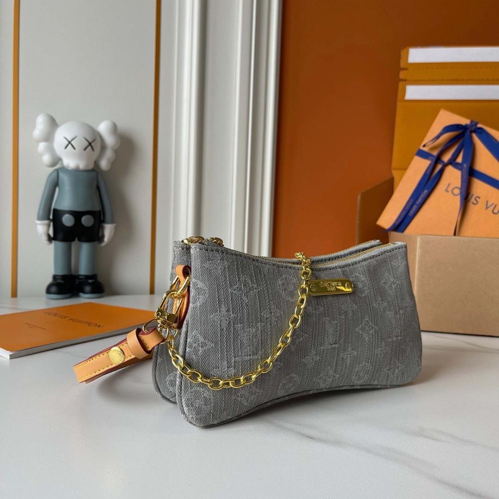 Modern Gold Denim Shoulder Bag – Limited Edition