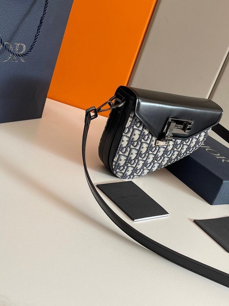 Luxury Stylish Black Printed Calfskin Shoulder Bag