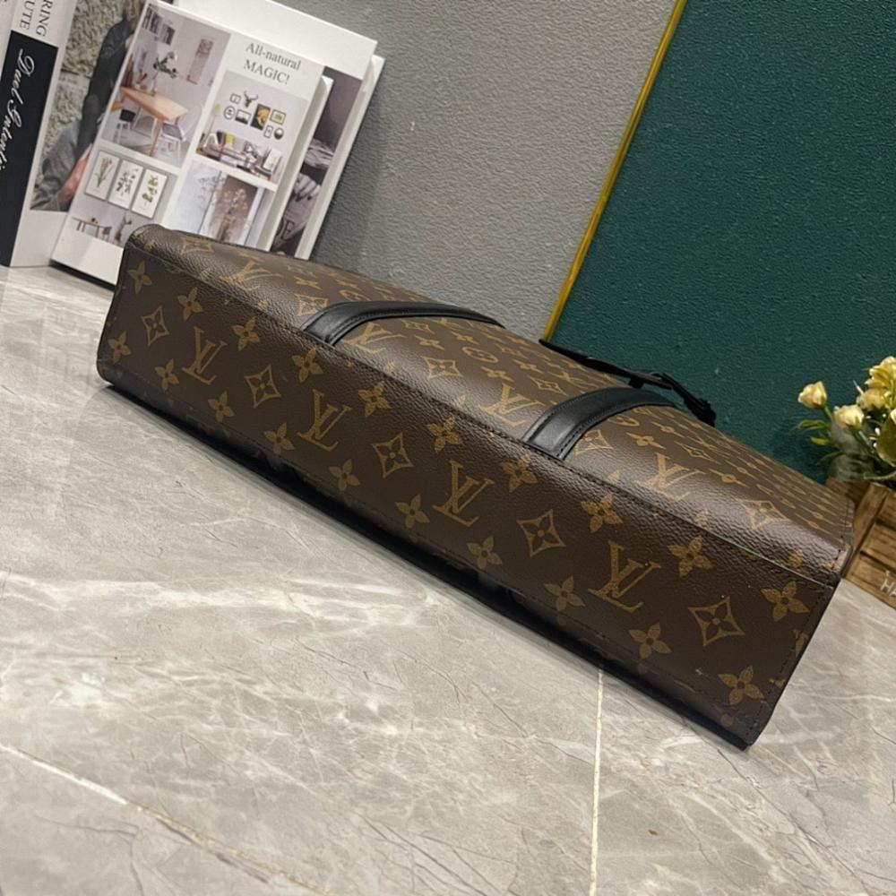 Sac Plat Monogram Leather Shoulder Bag