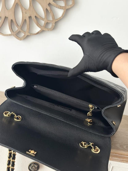 Stylish Leather Top Handle Bag