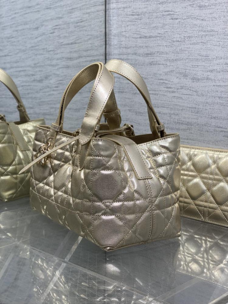 Practical Gold Calfskin Top Handle Bag