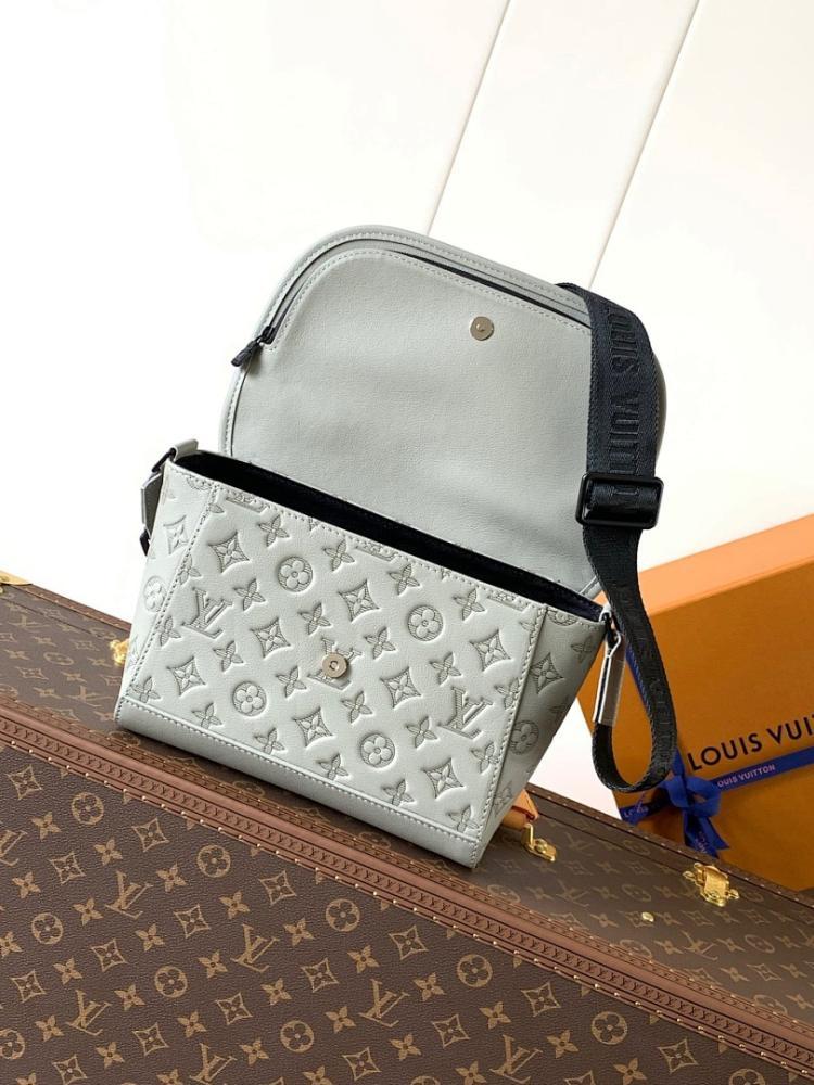 Italian-Inspired Elegant Monogram Leather Shoulder Bag