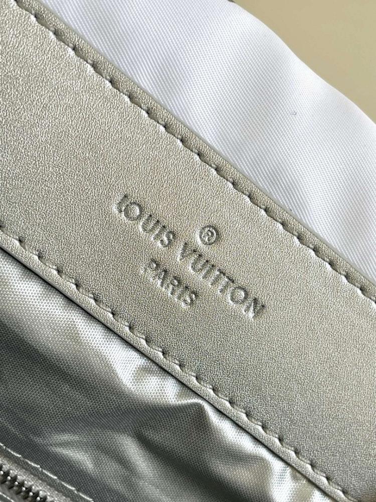 Modern Luxury Silver Nylon Shoulder Bag – Limited Edition