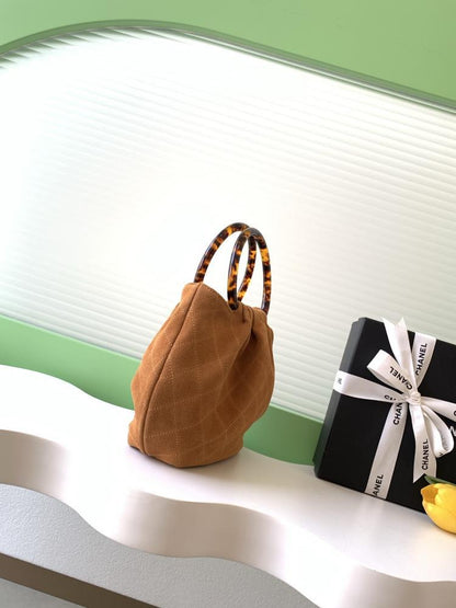 Suede Top Handle Bag