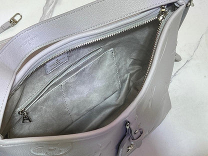 Elegant Refined Monogram Leather Top Handle Bag