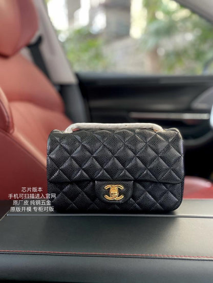Classic Gold Lambskin Top Handle Bag