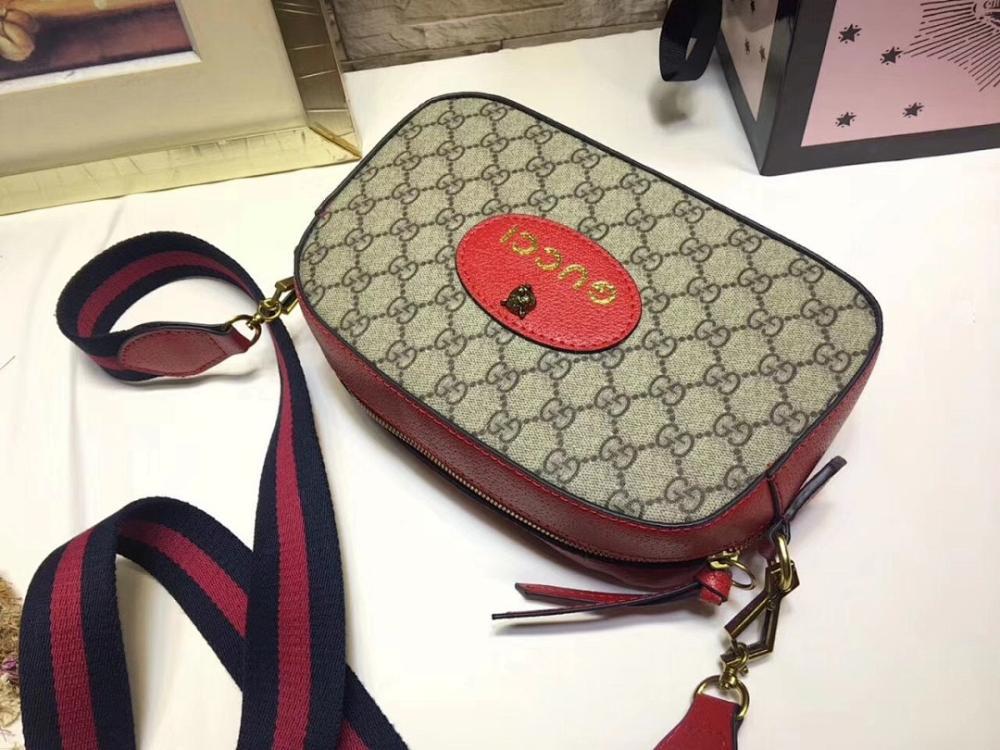 Elegant Refined Brown Printed Leather Travel Bag