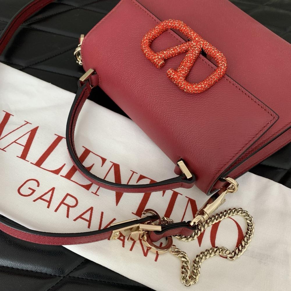 Crystal-Embellished Calfskin Shoulder Bag