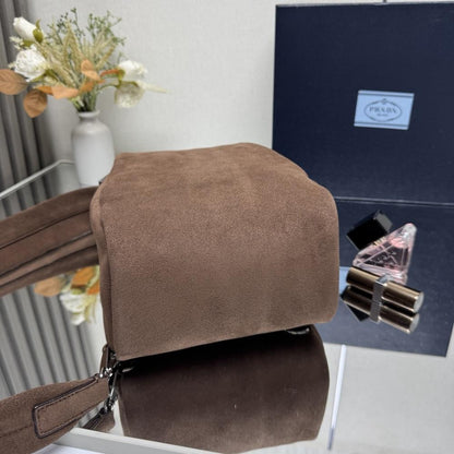 Suede Top Handle Bag