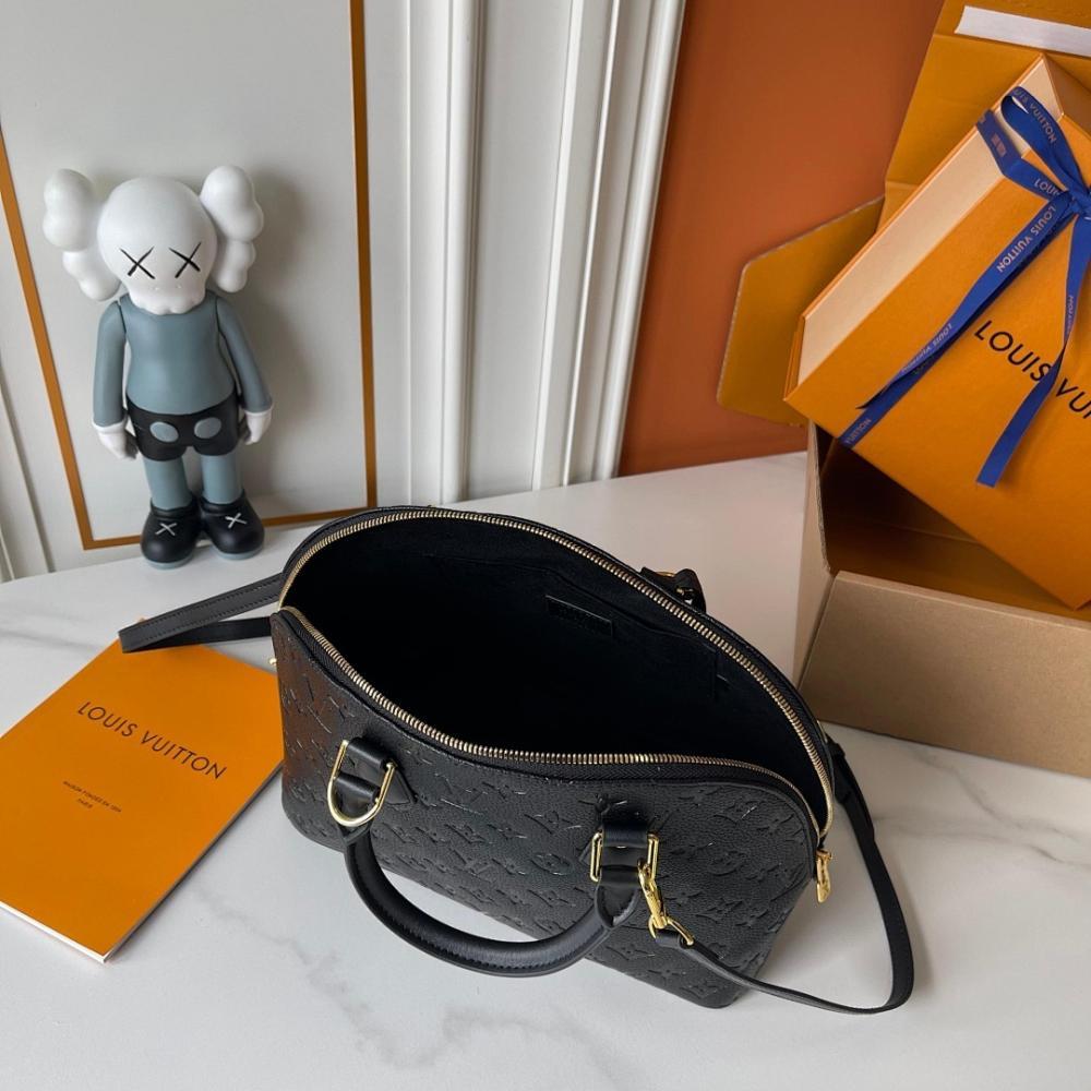 Alma Gold Monogram Leather Bucket Bag