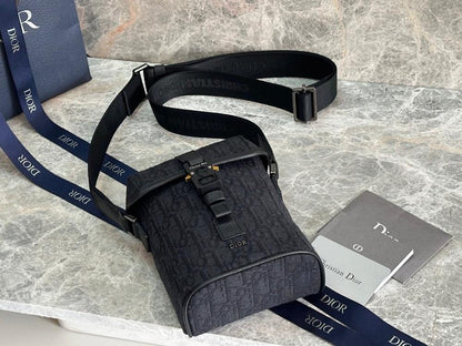 Modern Black Printed Calfskin Shoulder Bag