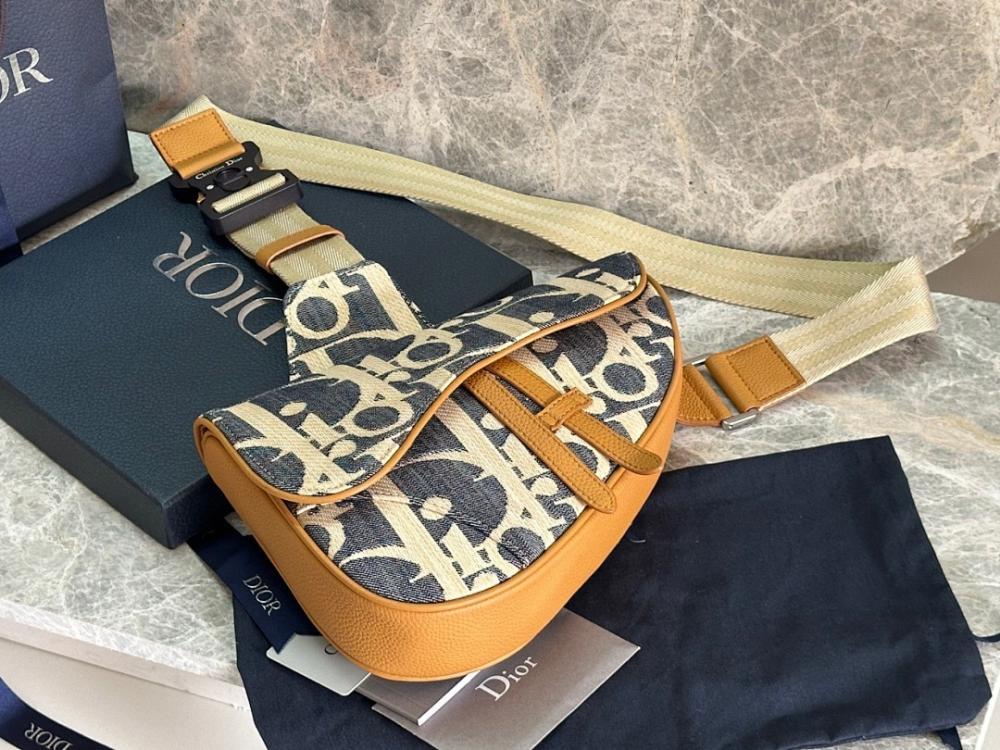 Modern Stylish Brown Embroidered Calfskin Crossbody Bag