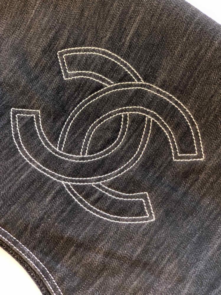 Embroidered Denim Tote Bag