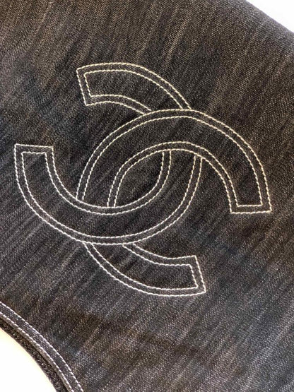 Embroidered Denim Tote Bag