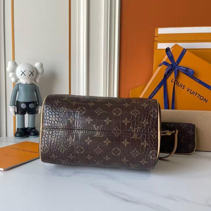 Classic Premium Monogram Leather Shoulder Bag