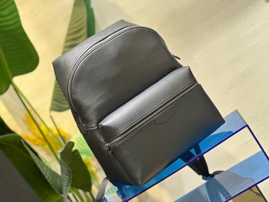 Classic Refined Silver Leather Backpack