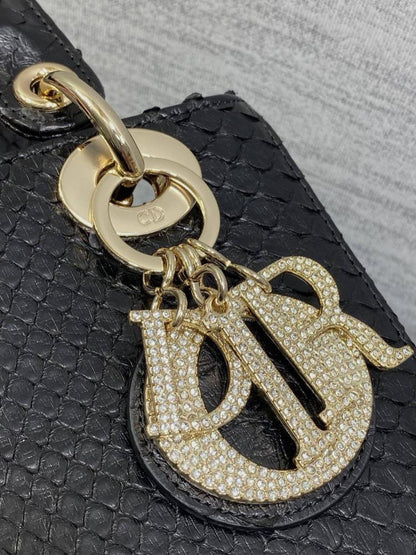 Mini Lady Bag in Black Python