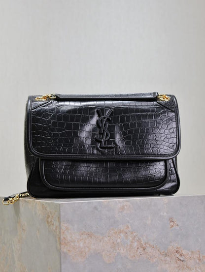 Gold Leather Top Handle Bag