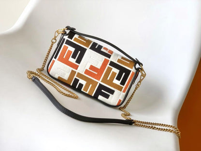 Embroidered Top Handle Bag