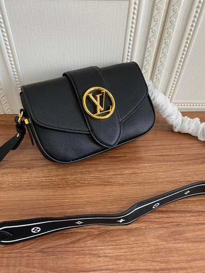 Classic Premium Gold Leather Shoulder Bag