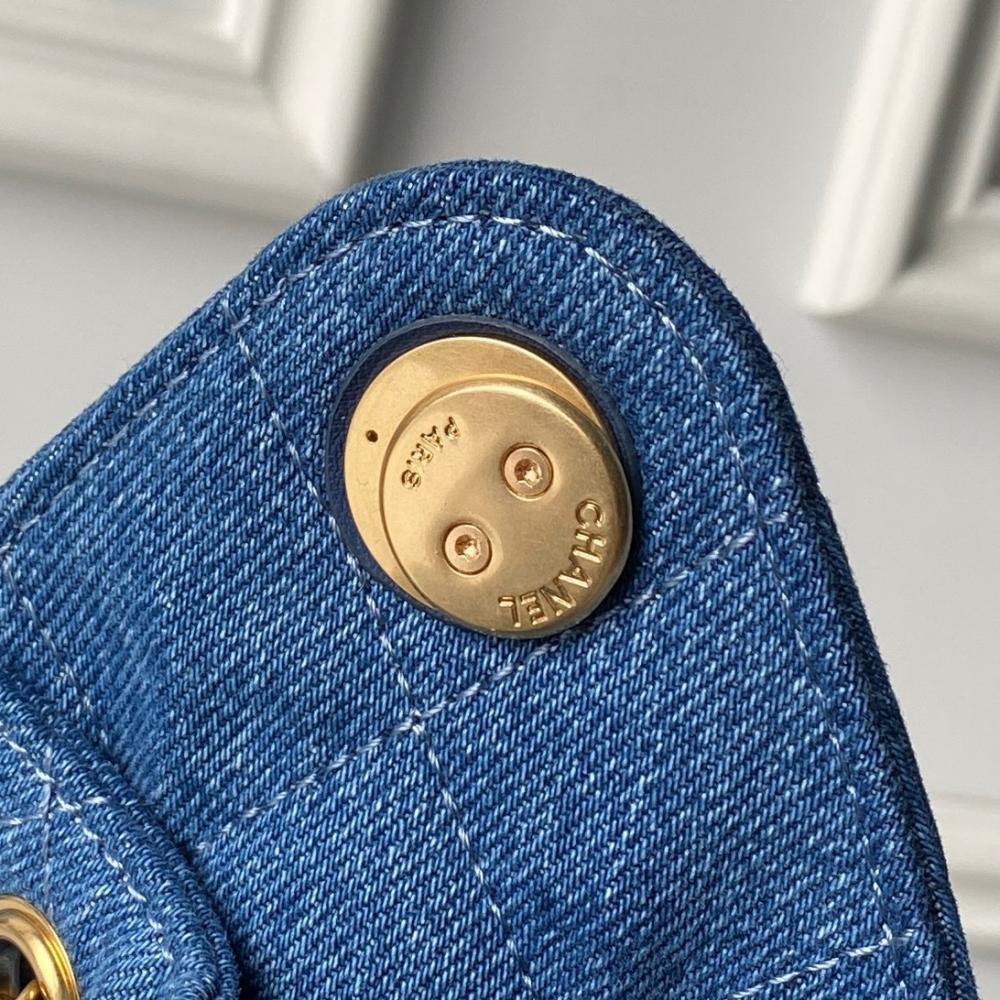 Gold Denim Hobo Bag