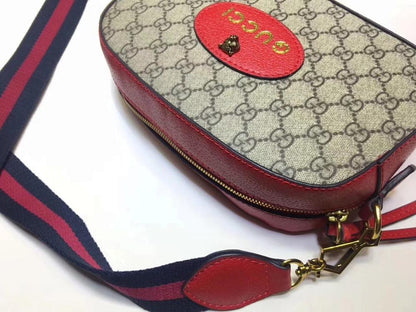 Elegant Refined Brown Printed Leather Travel Bag