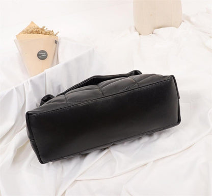 Modern Refined Silver Quilted Lambskin Top Handle Bag