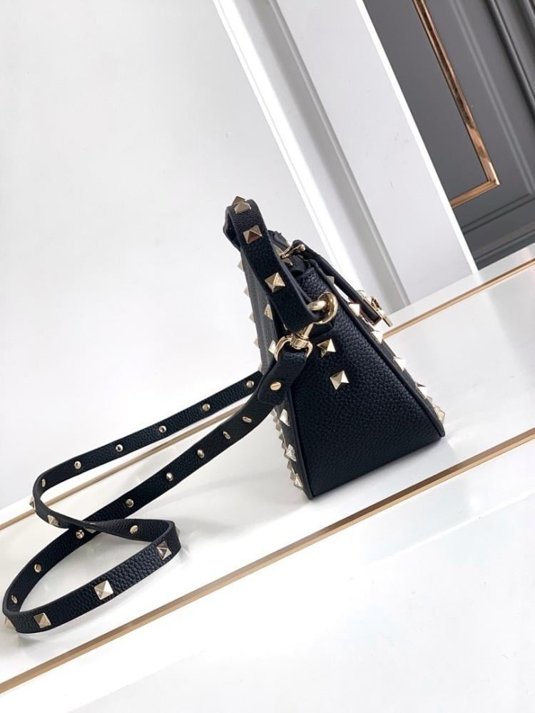 Modern Italian-Inspired Studded Leather Crossbody Bag