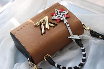 Twist Woven Leather Shoulder Bag
