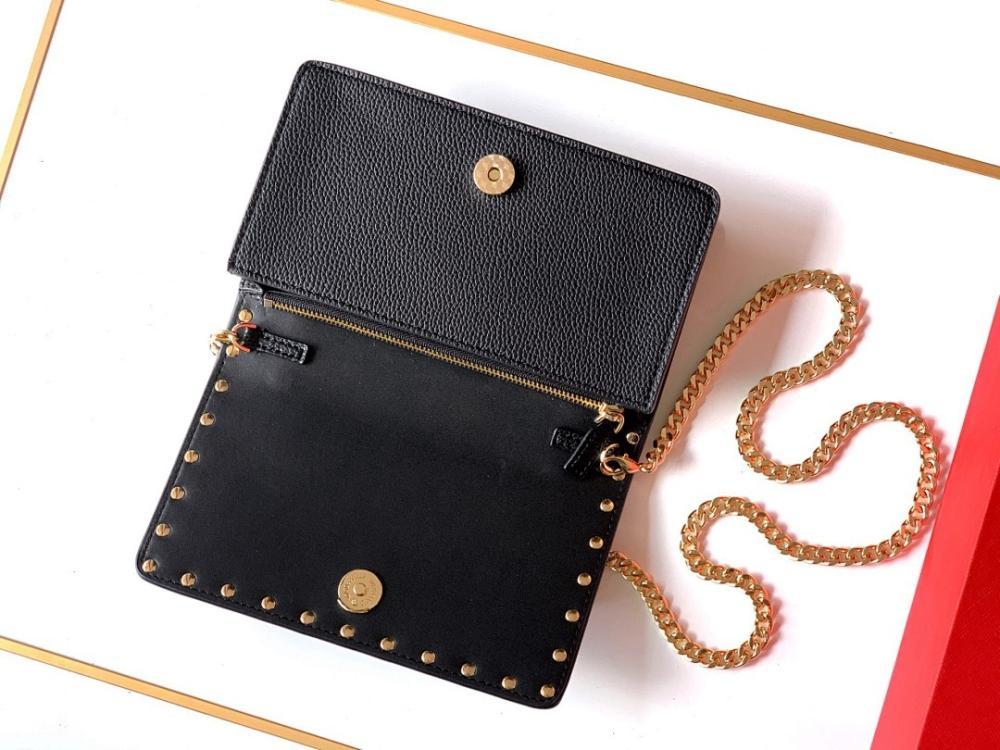 Italian-Inspired Stylish Studded Calfskin Shoulder Bag