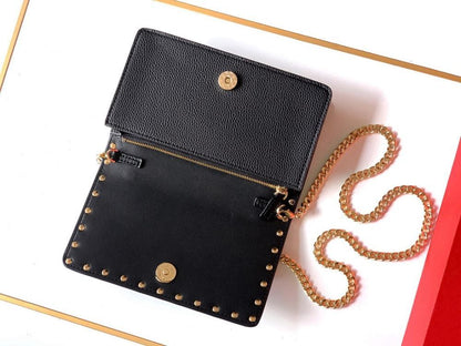 Italian-Inspired Stylish Studded Calfskin Shoulder Bag