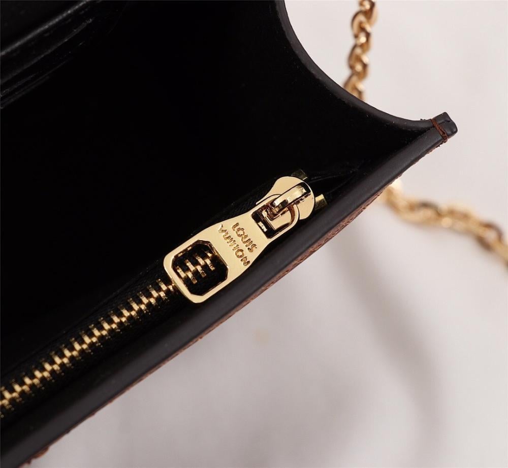 Dauphine Gold Monogram Shoulder Bag