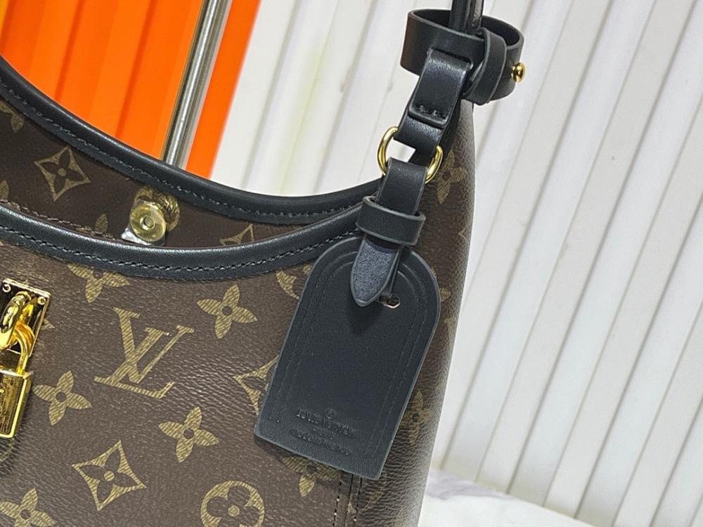 Modern Elegant Monogram Leather Hobo Bag