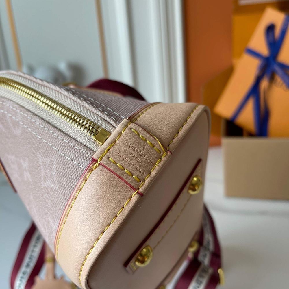 Alma Beige Monogram Denim Crossbody Bag