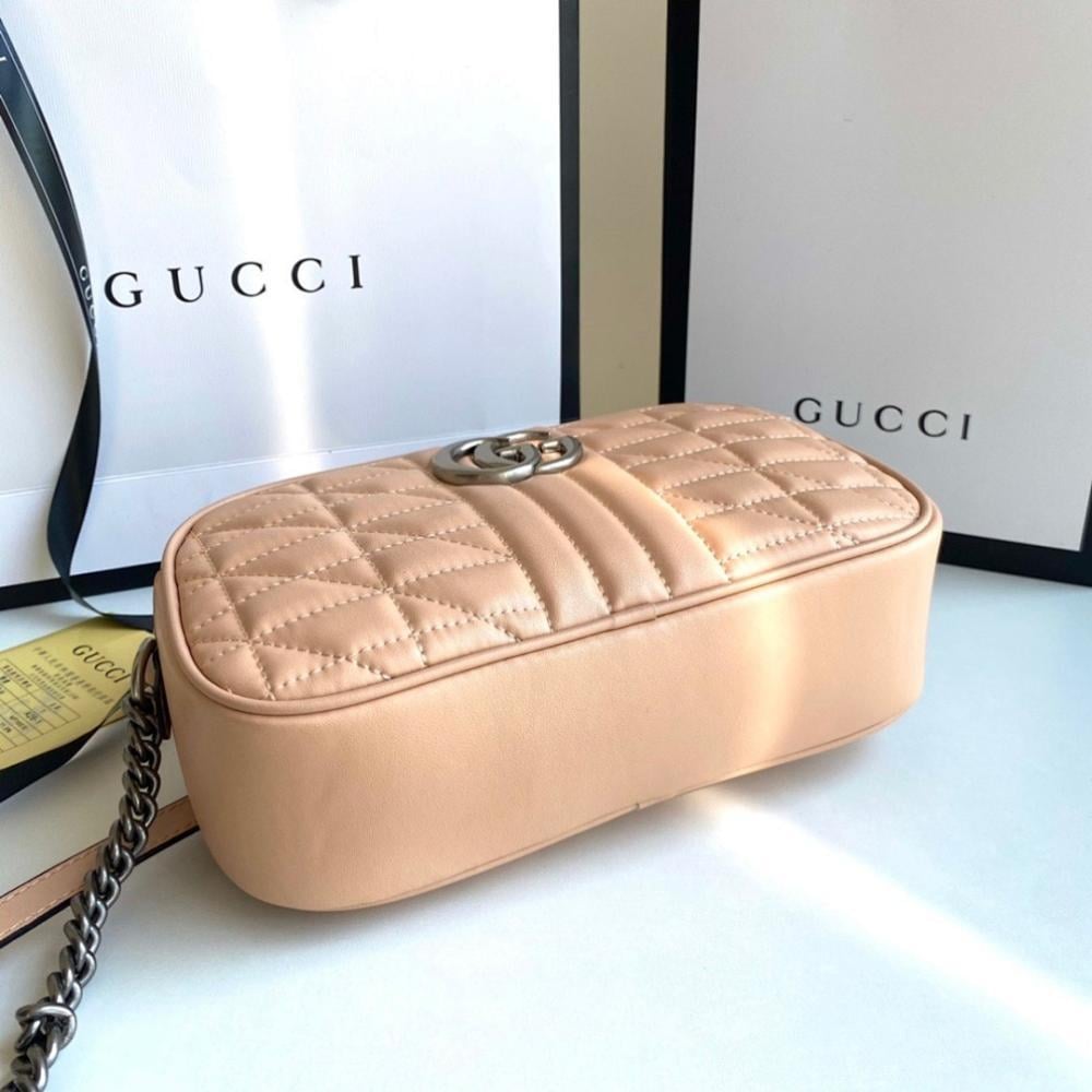 GG Marmont Silver Embroidered Crossbody Bag
